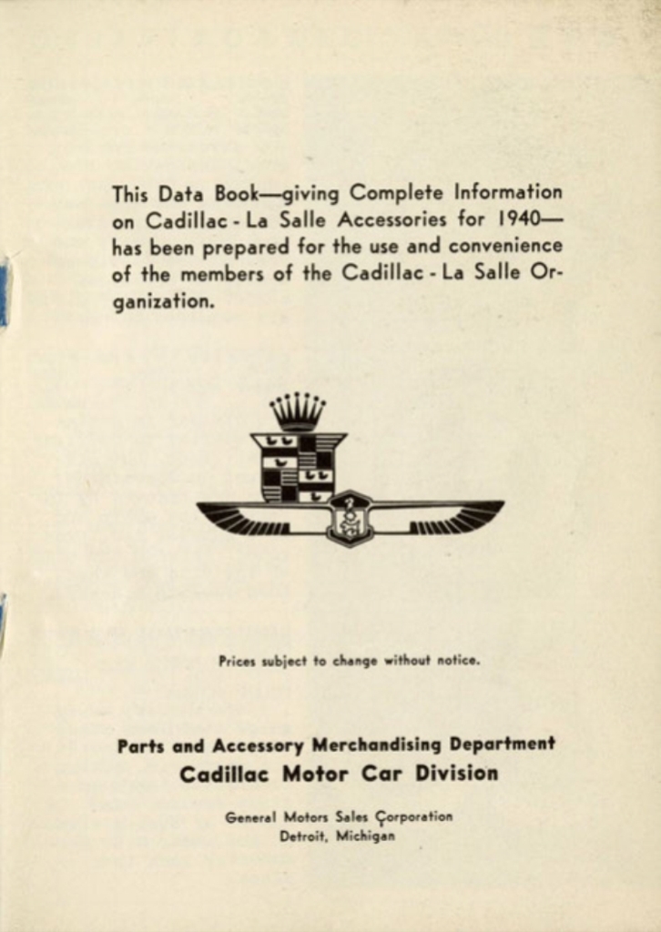 1940 Cadillac LaSalle Accessories Brochure Page 29